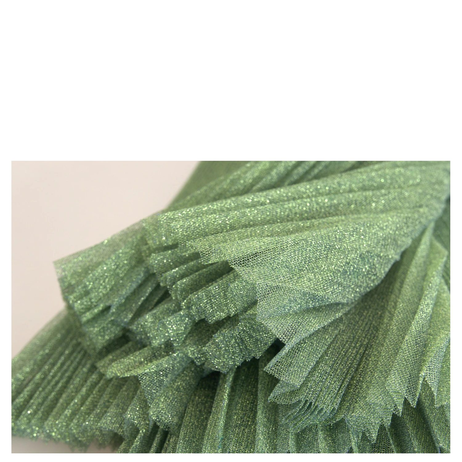 Metallic Green High Waist A-line Pleated Skirt