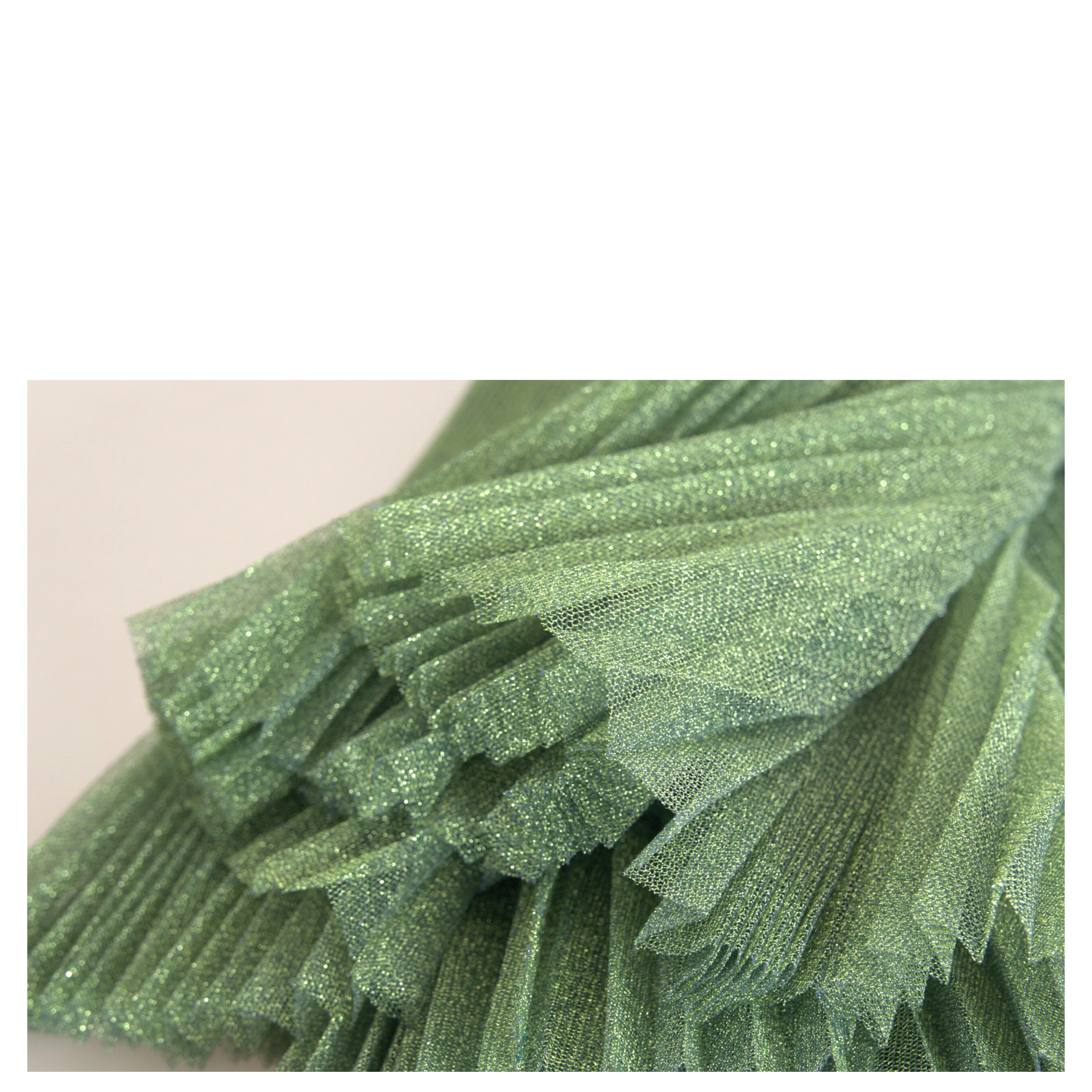 Metallic Green High Waist A-line Pleated Skirt