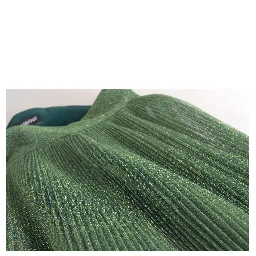Metallic Green High Waist A-line Pleated Skirt