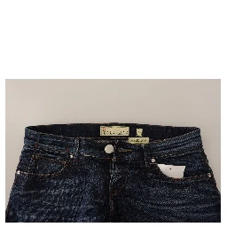 Blue Washed Cotton Low Waist Skinny Denim Jeans