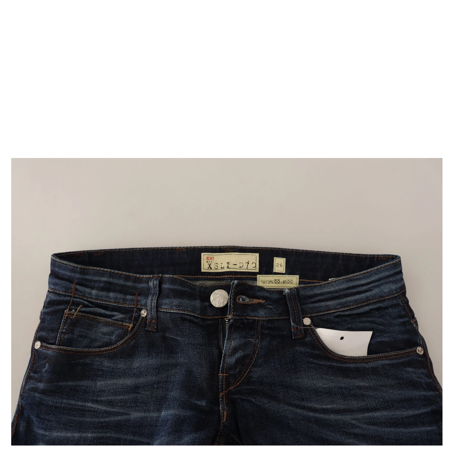 Blue Washed Cotton Low Waist Skinny Denim Jeans