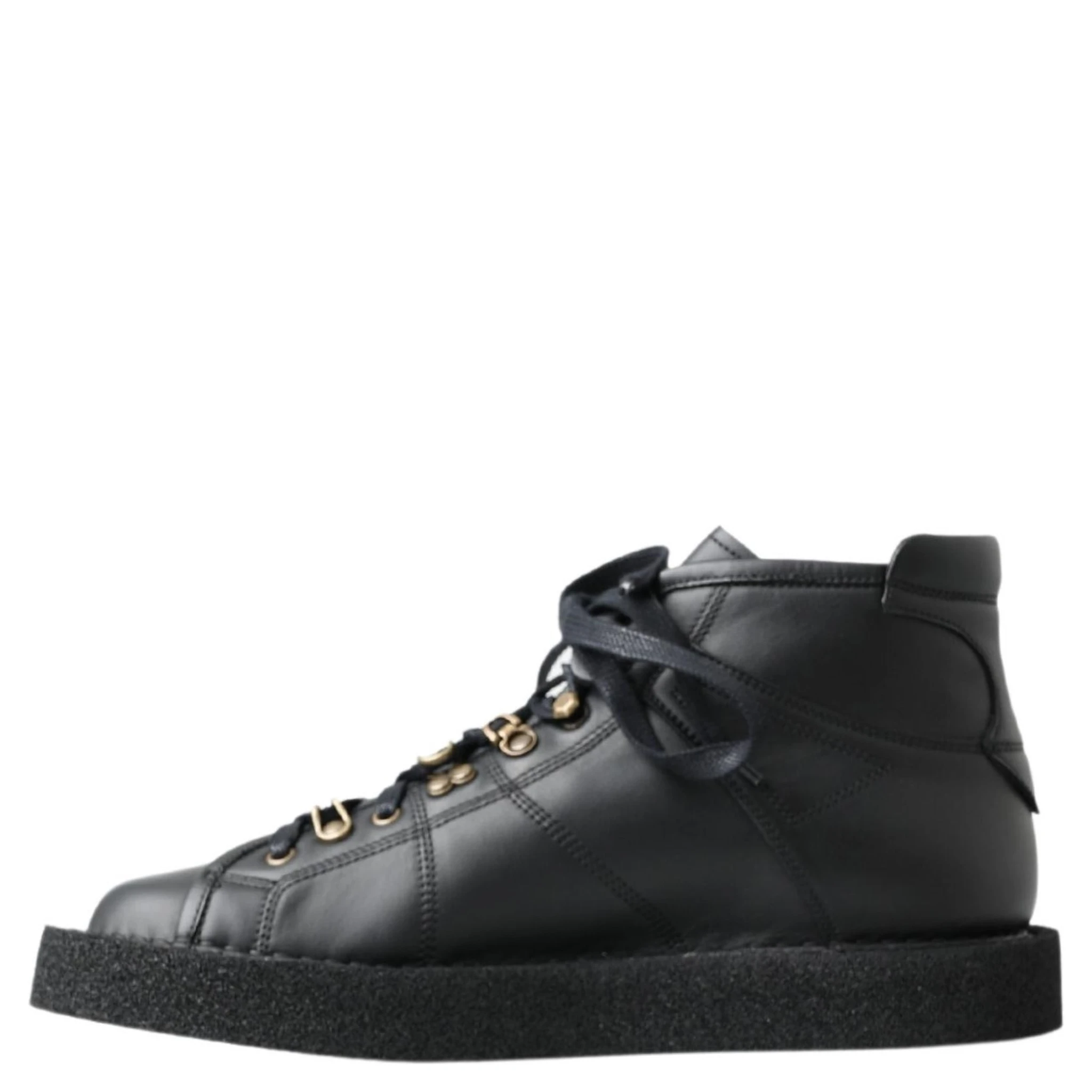 Black Leather Slip on Stretch Boots