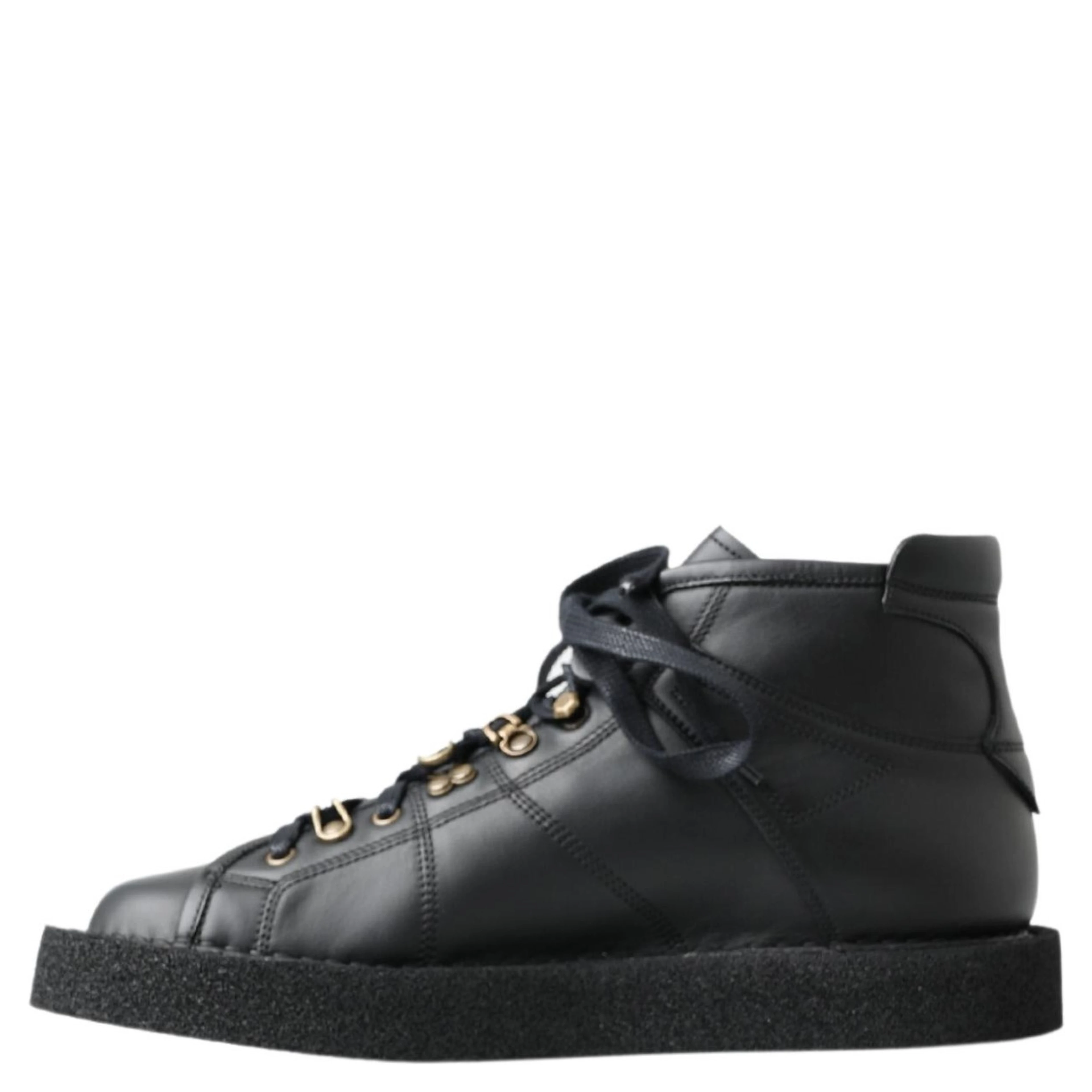 Black Leather Slip on Stretch Boots
