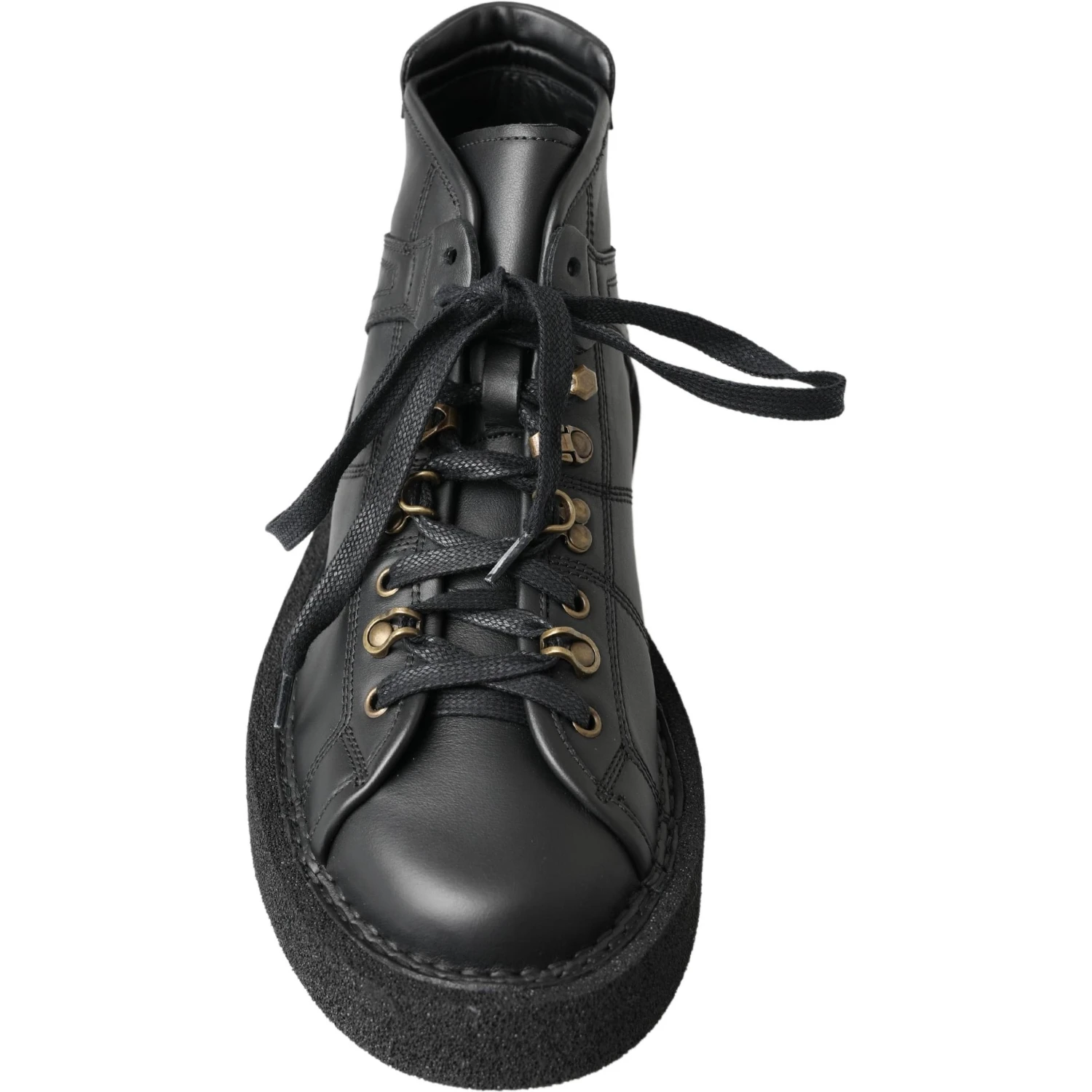 Black Leather Slip on Stretch Boots