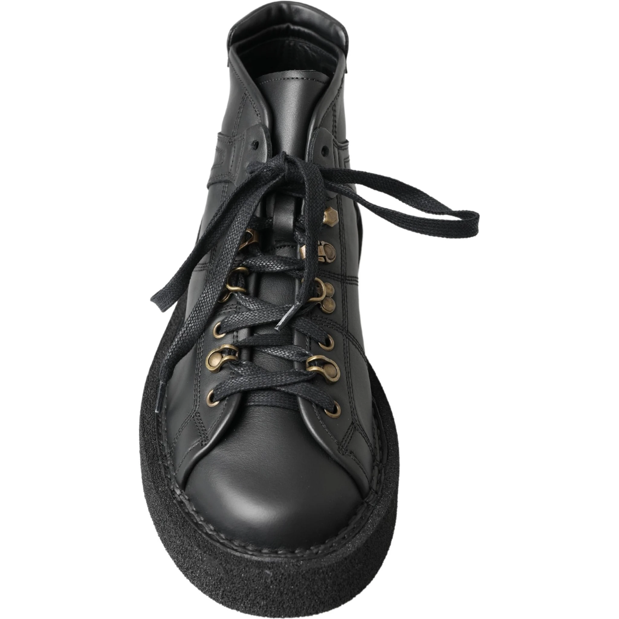 Black Leather Slip on Stretch Boots