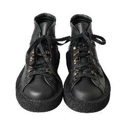 Black Leather Slip on Stretch Boots