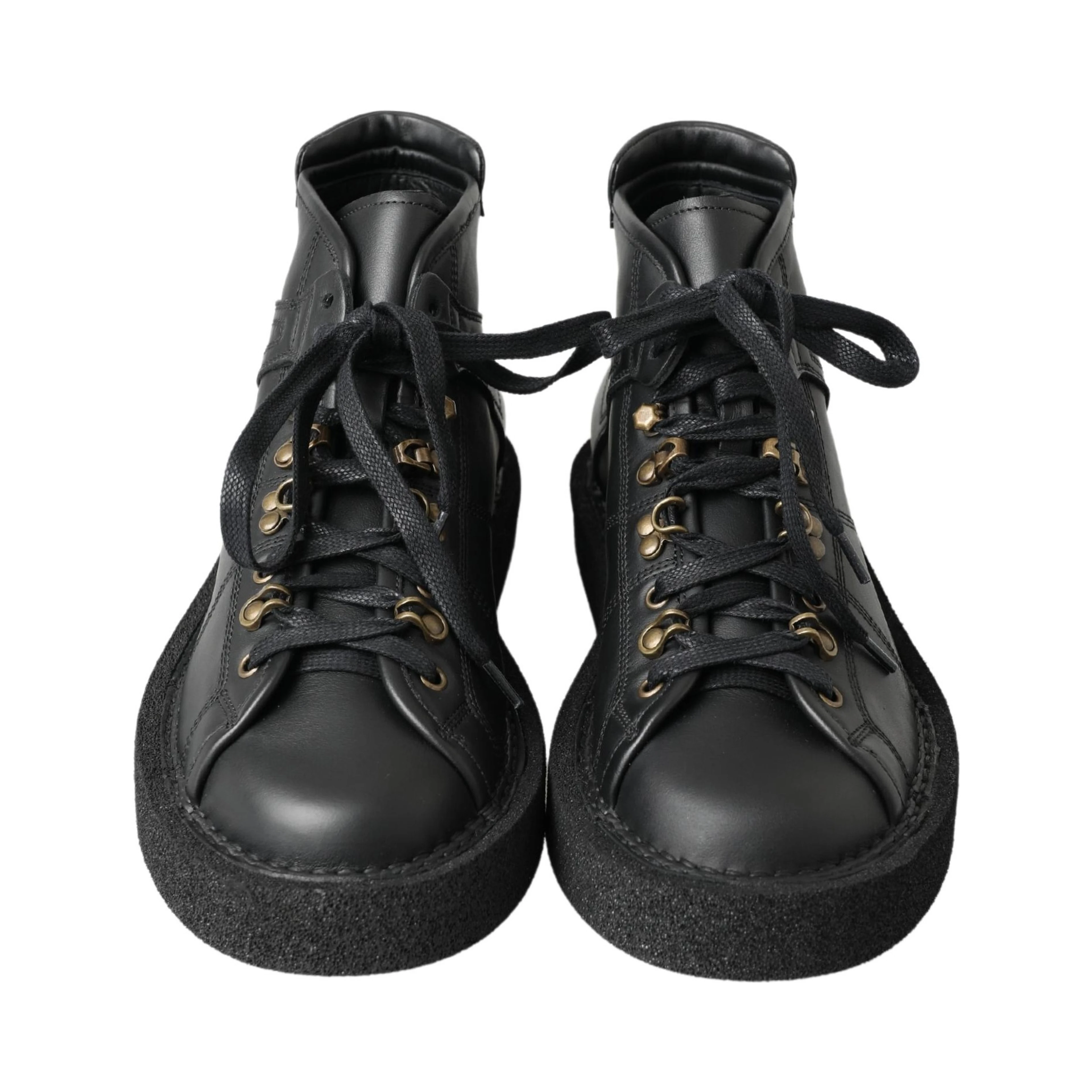 Black Leather Slip on Stretch Boots