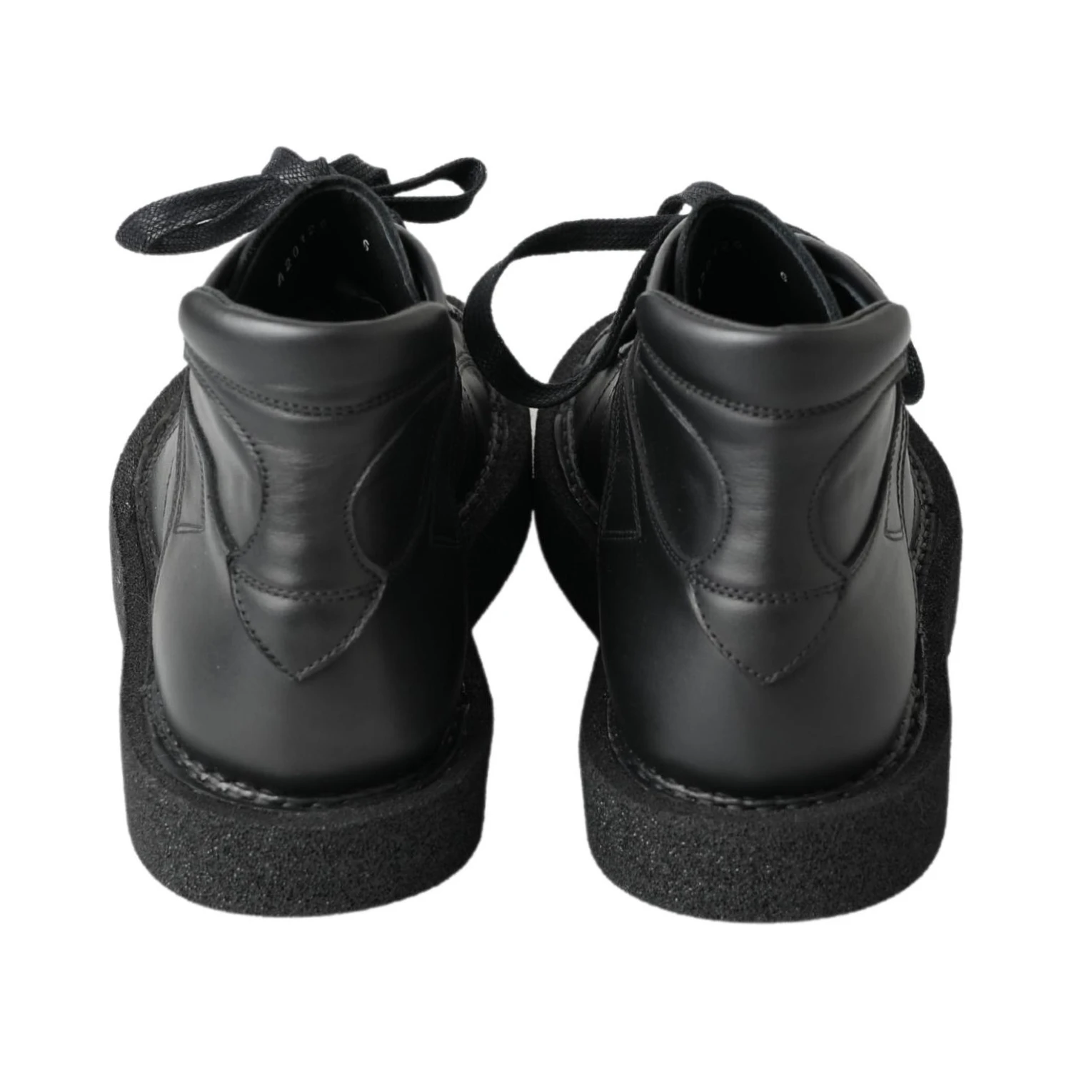 Black Leather Slip on Stretch Boots