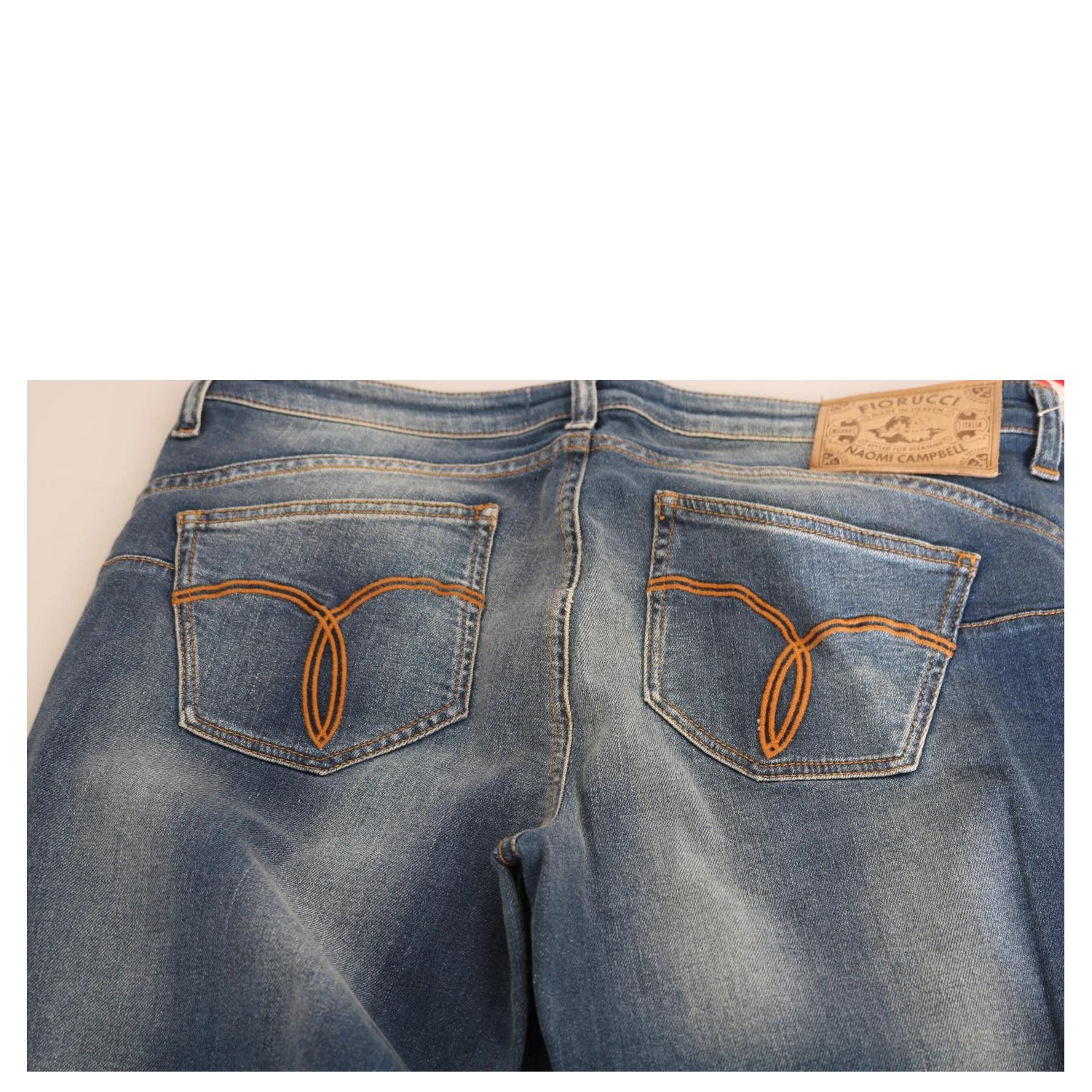 Blue Washed Mid Waist Slim Fit Denim Jeans