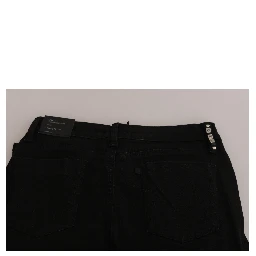Black Embellished Mid Waist Skinny Denim Jeans