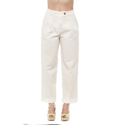 Beige Cotton Jeans & Pants