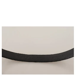 Black Casual Velvet Silver Metal Logo Buckle Belt