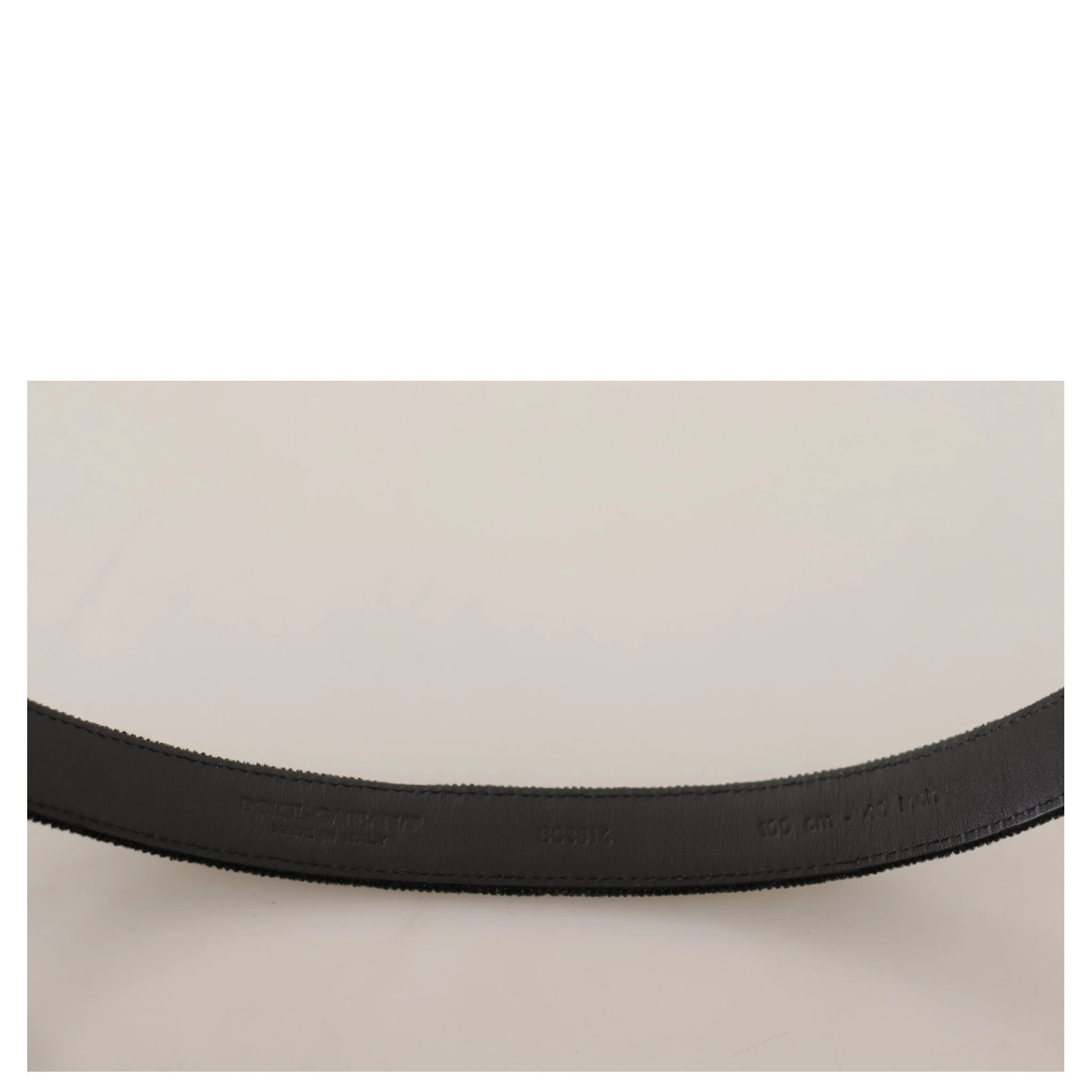 Black Casual Velvet Silver Metal Logo Buckle Belt