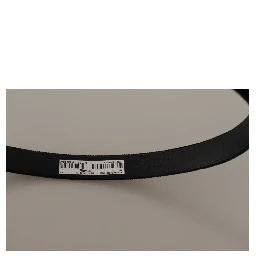 Black Velvet Leather Gold Tone Metal Buckle Belt