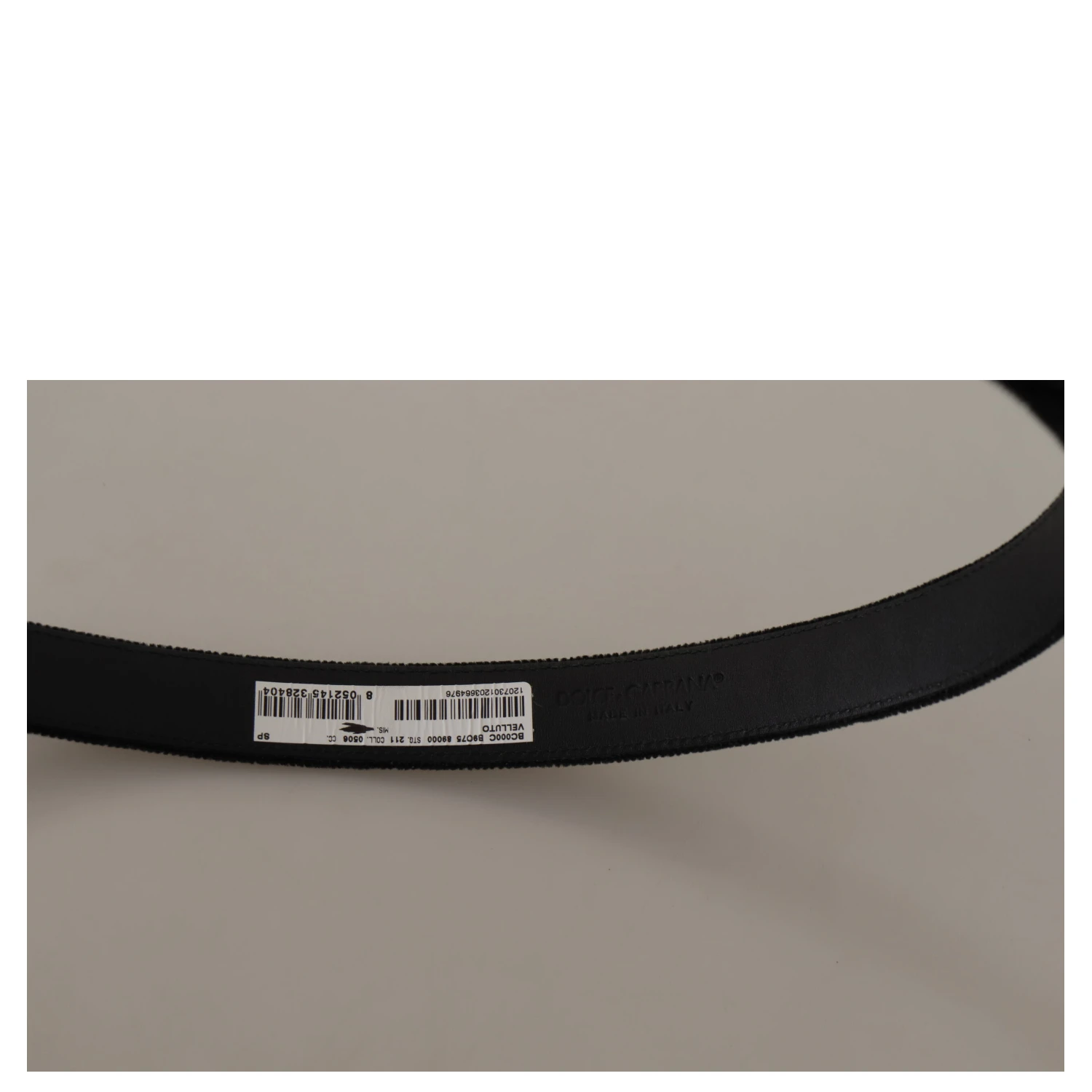 Black Velvet Leather Gold Tone Metal Buckle Belt