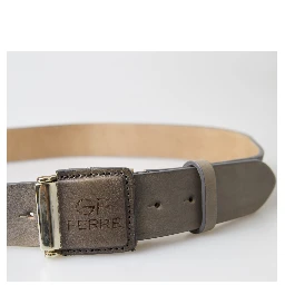 Brown Leather Fashion Logo Buckle Waist Belt