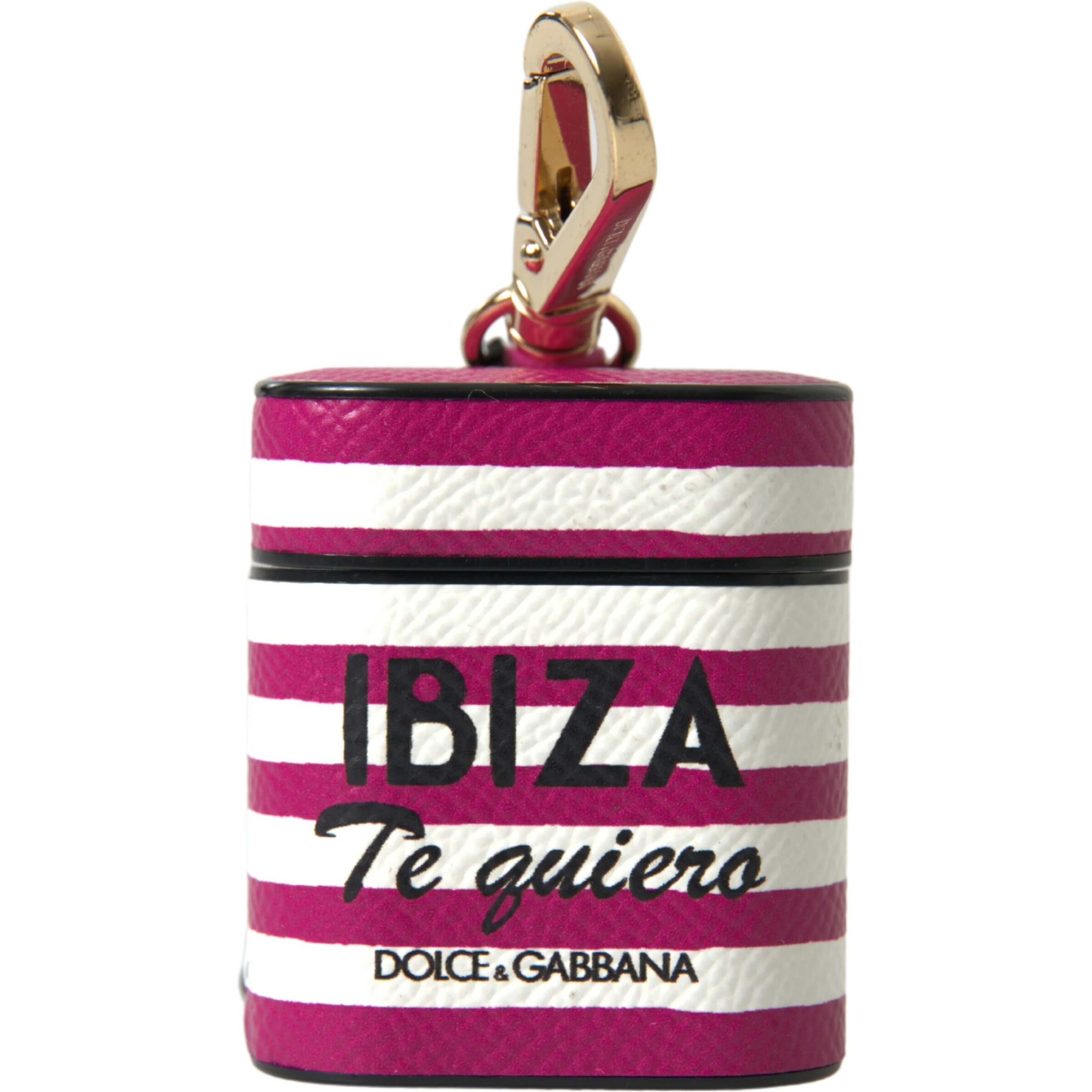 Fuchsia Dauphine Leather Logo Airpods Case