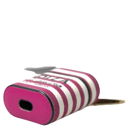 Fuchsia Dauphine Leather Logo Airpods Case