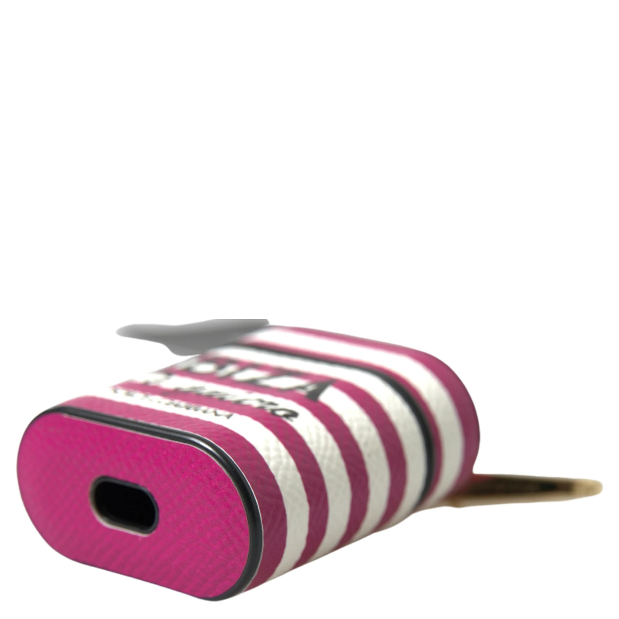 Fuchsia Dauphine Leather Logo Airpods Case