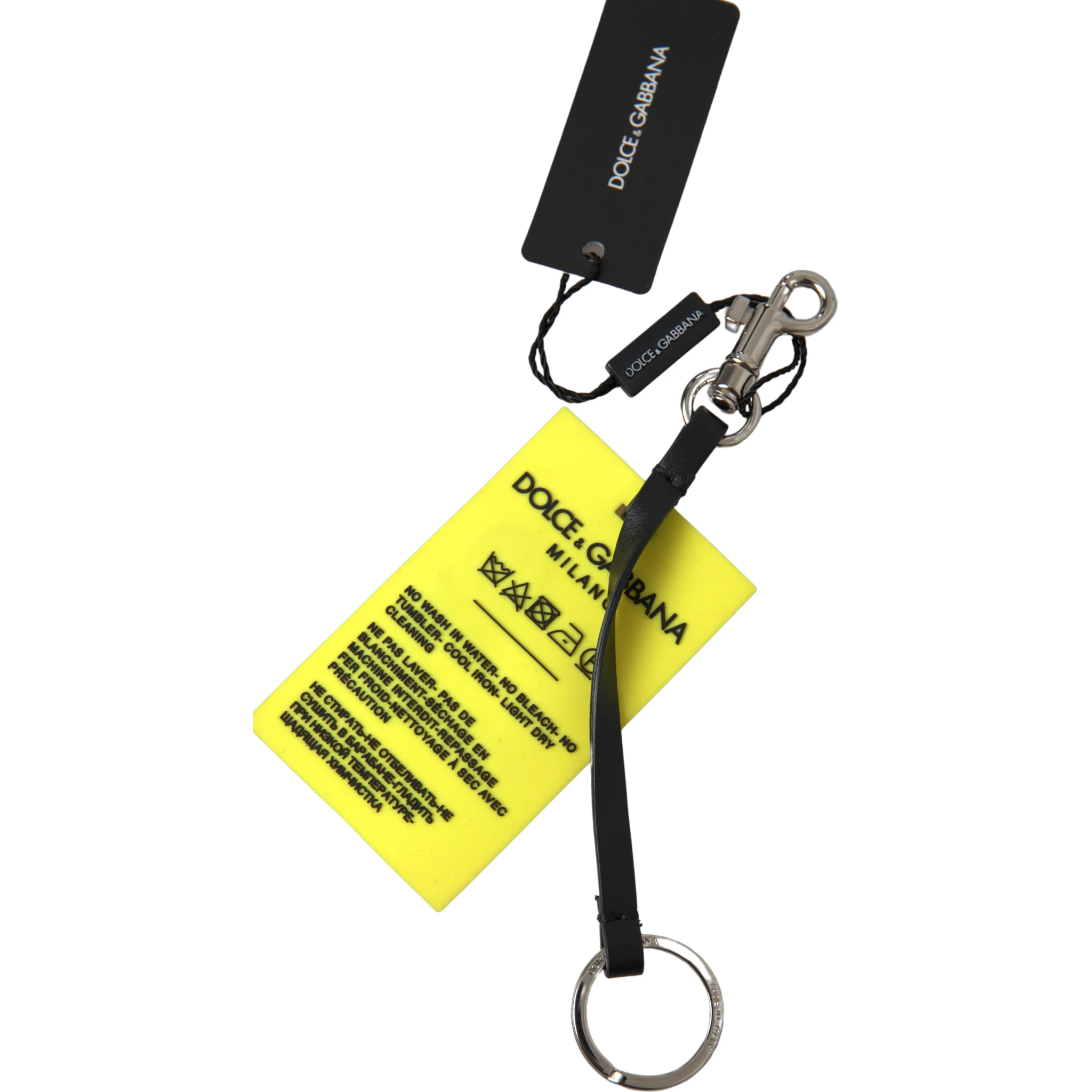 Yellow Silicone DG Logo Gold Brass Keyring Keychain