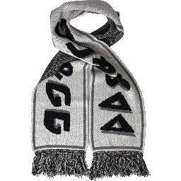 Gray Cashmere Knitted Wrap Shawl Fringe Scarf