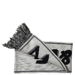 Gray Cashmere Knitted Wrap Shawl Fringe Scarf