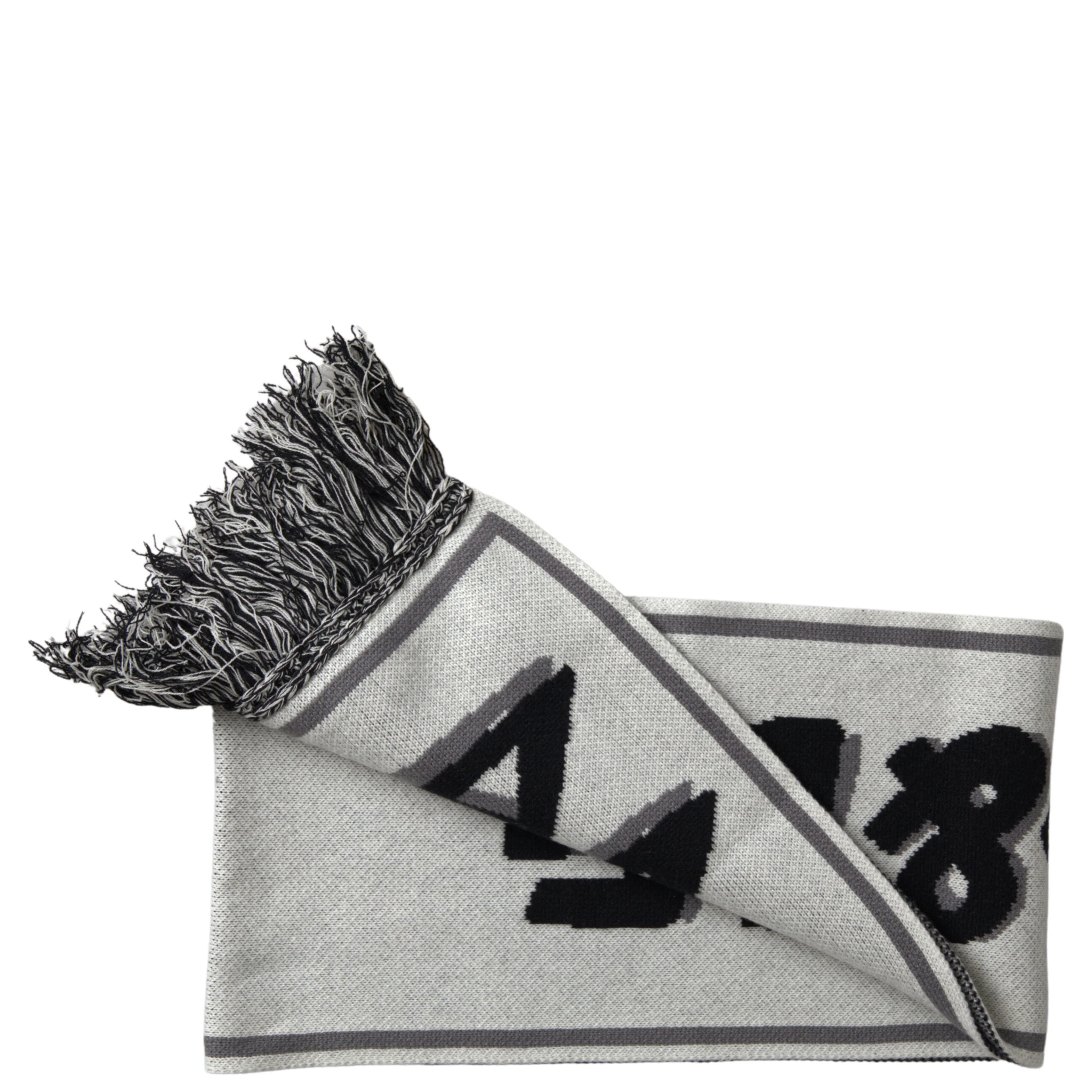 Gray Cashmere Knitted Wrap Shawl Fringe Scarf