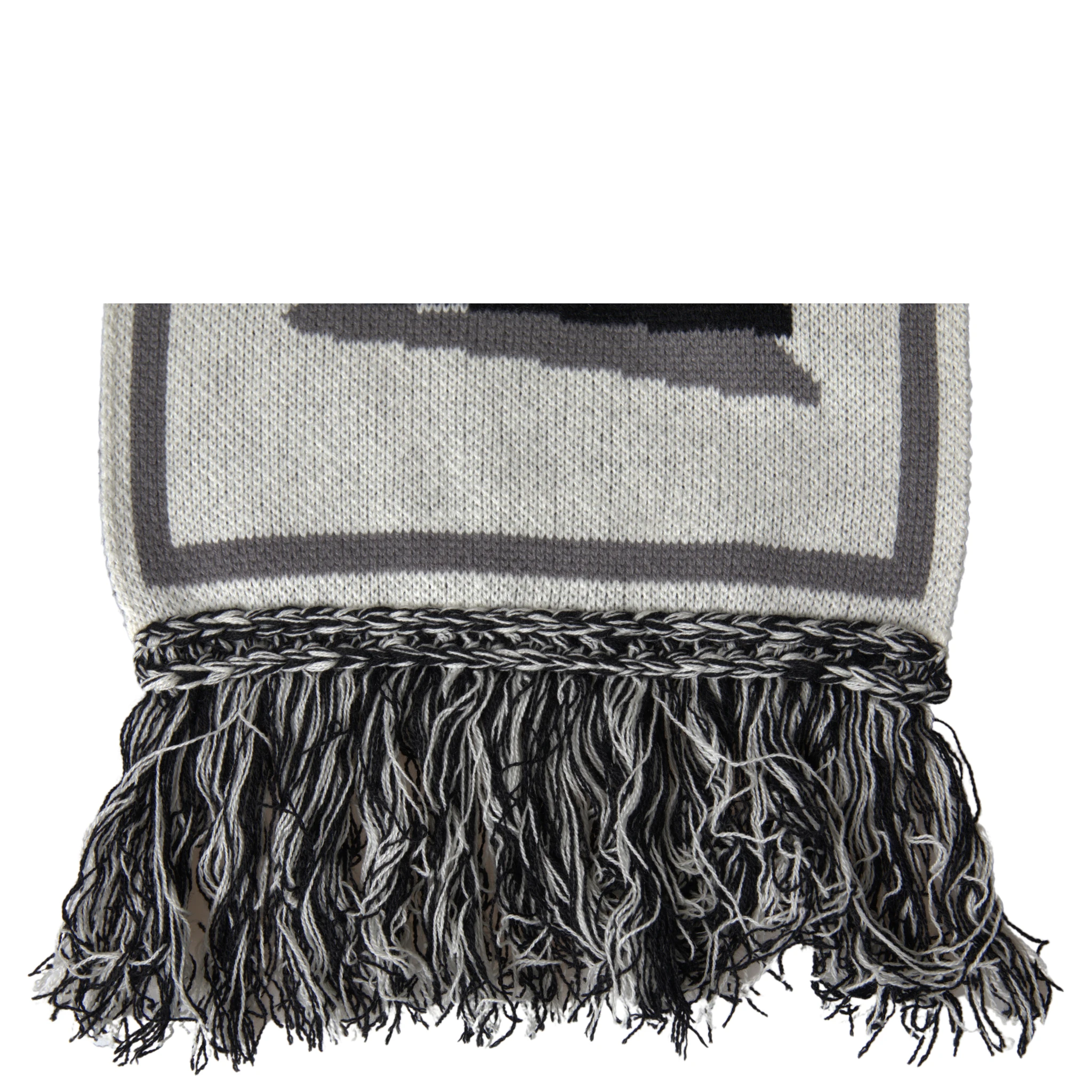 Gray Cashmere Knitted Wrap Shawl Fringe Scarf