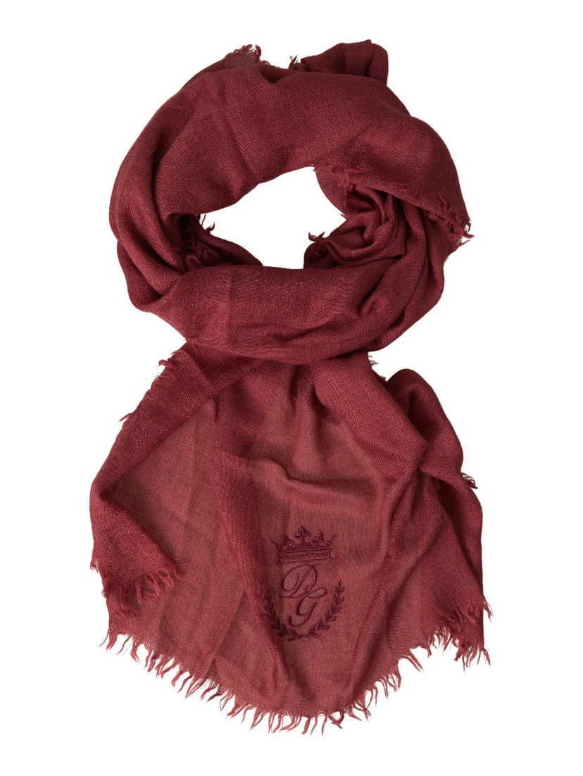 Maroon Cashmere Knit Wrap Shawl Fringe Scarf
