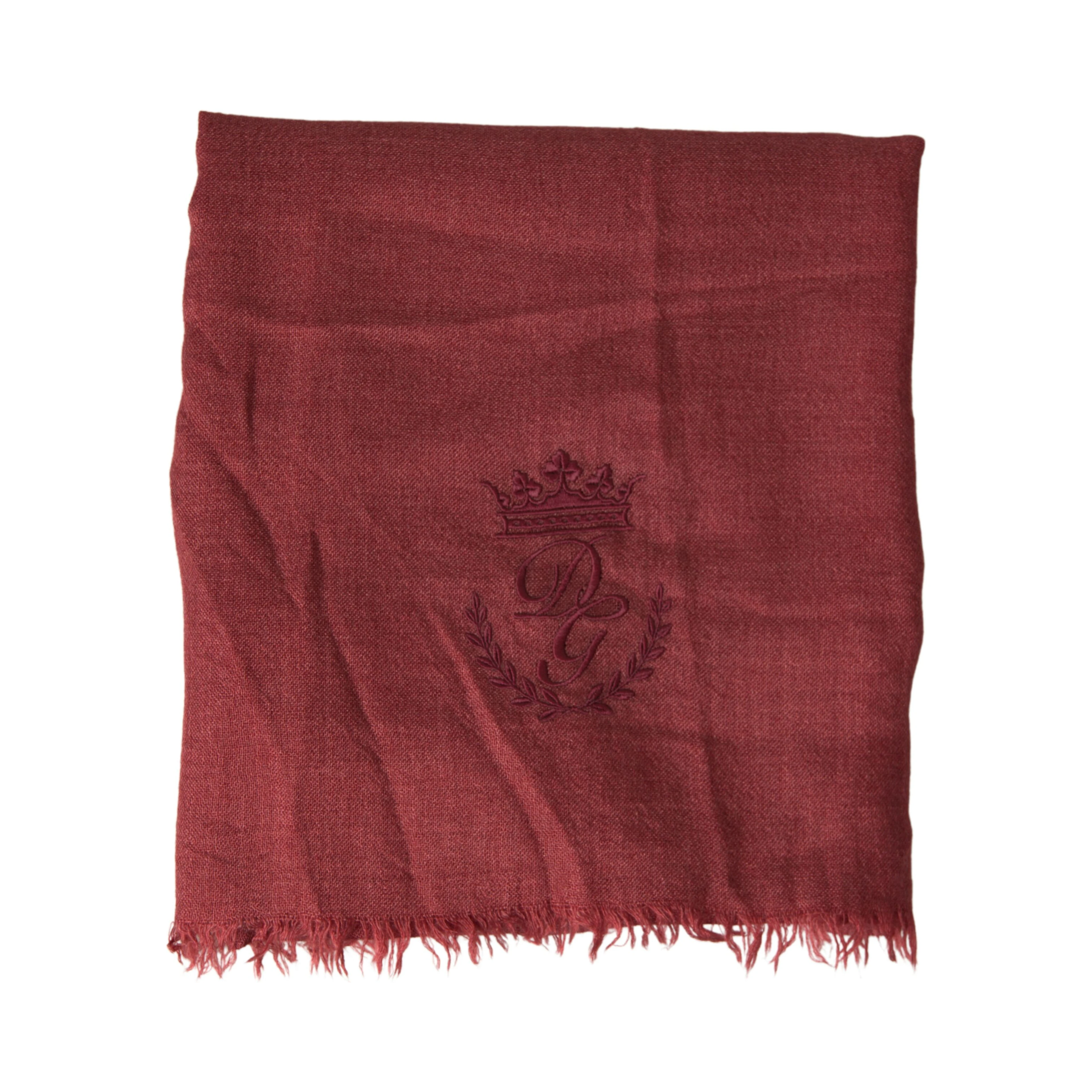 Maroon Cashmere Knit Wrap Shawl Fringe Scarf