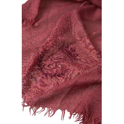 Maroon Cashmere Knit Wrap Shawl Fringe Scarf