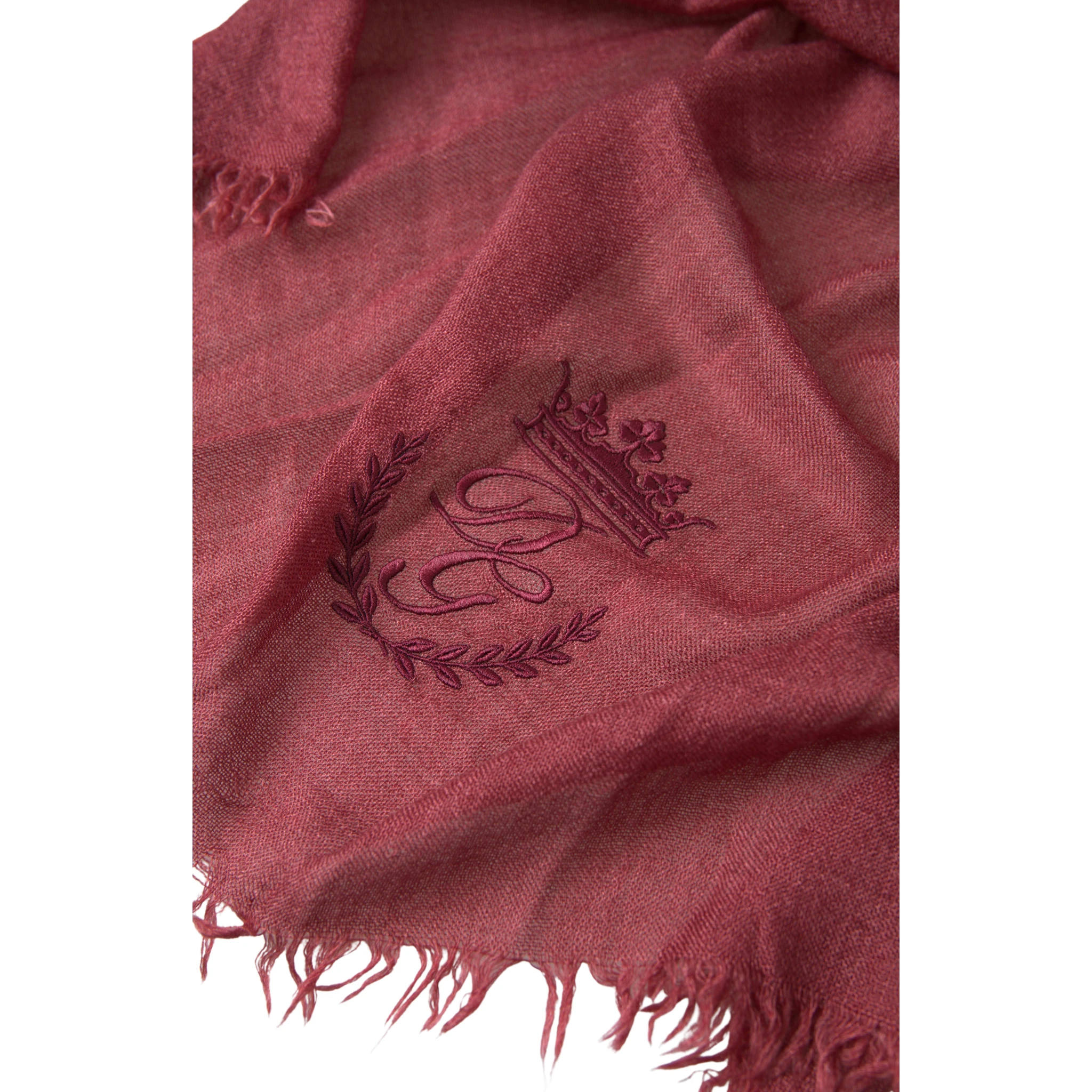 Maroon Cashmere Knit Wrap Shawl Fringe Scarf