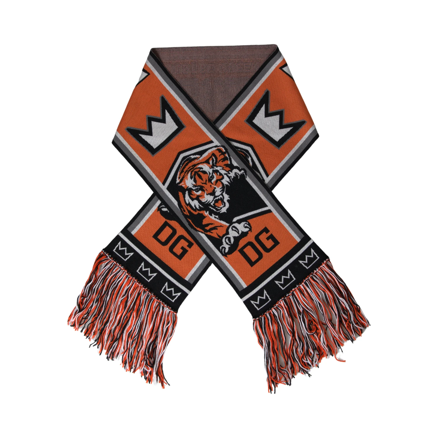 Multicolor Wool DG Royals Wrap Fringe Scarf