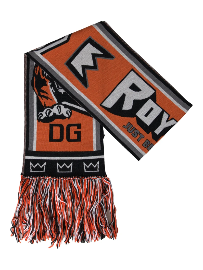 Multicolor Wool DG Royals Wrap Fringe Scarf