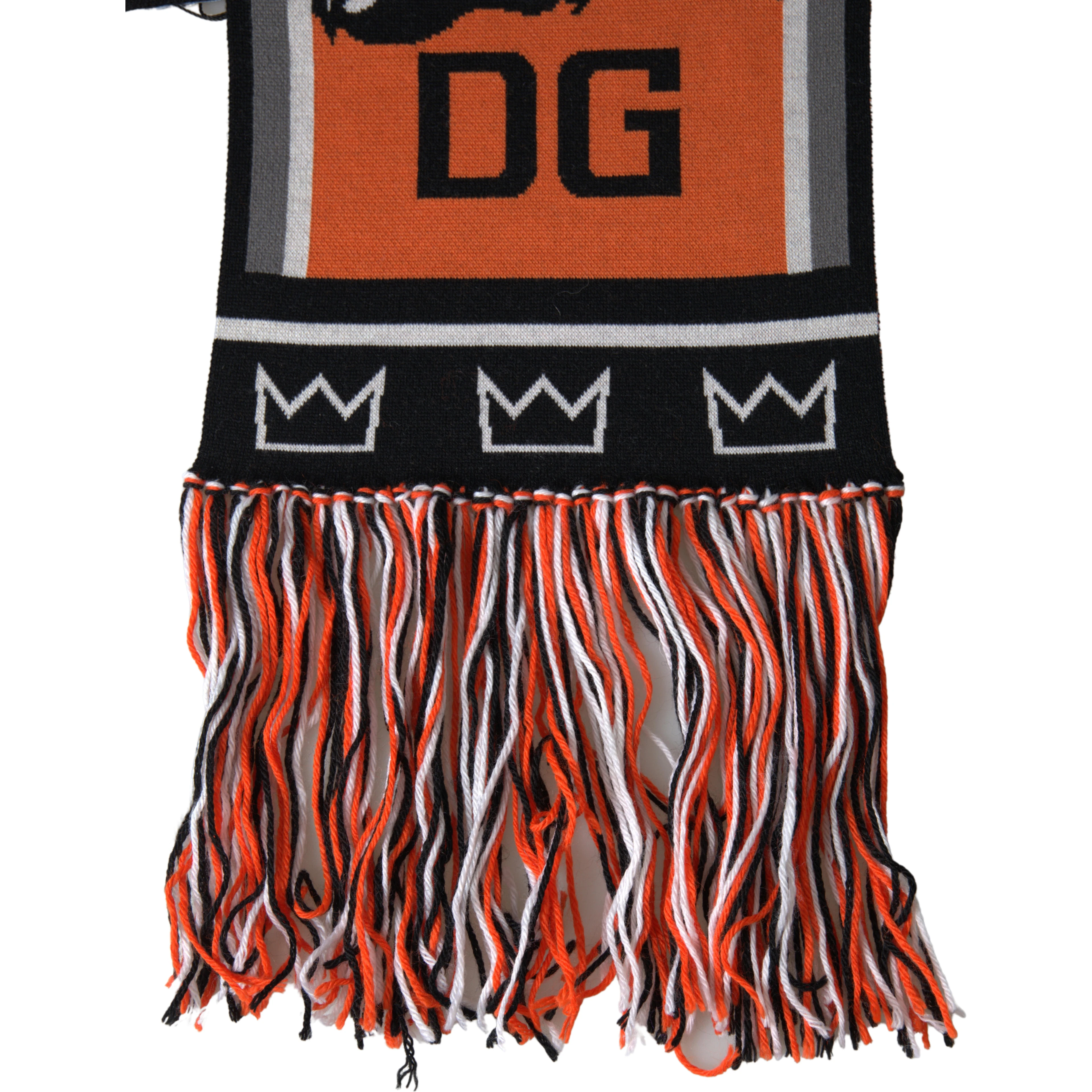 Multicolor Wool DG Royals Wrap Fringe Scarf