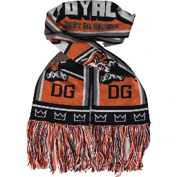 Multicolor Wool DG Royals Wrap Fringe Scarf