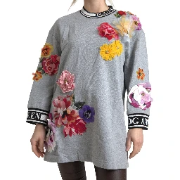 Gray DG Amore Queen Floral Pullover Sweater
