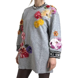 Gray DG Amore Queen Floral Pullover Sweater