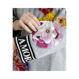 Gray DG Amore Queen Floral Pullover Sweater