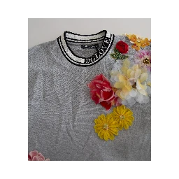 Gray DG Amore Queen Floral Pullover Sweater