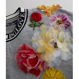Gray DG Amore Queen Floral Pullover Sweater