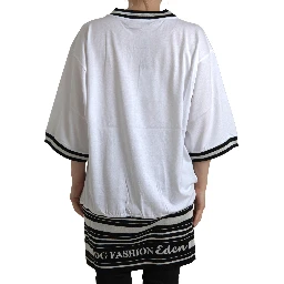 White Cotton DG Fashion Crew Neck Tee T-shirt