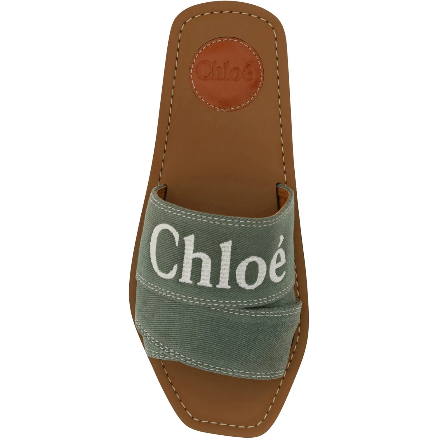 Forest Green Cotton Slides Woody Sandals