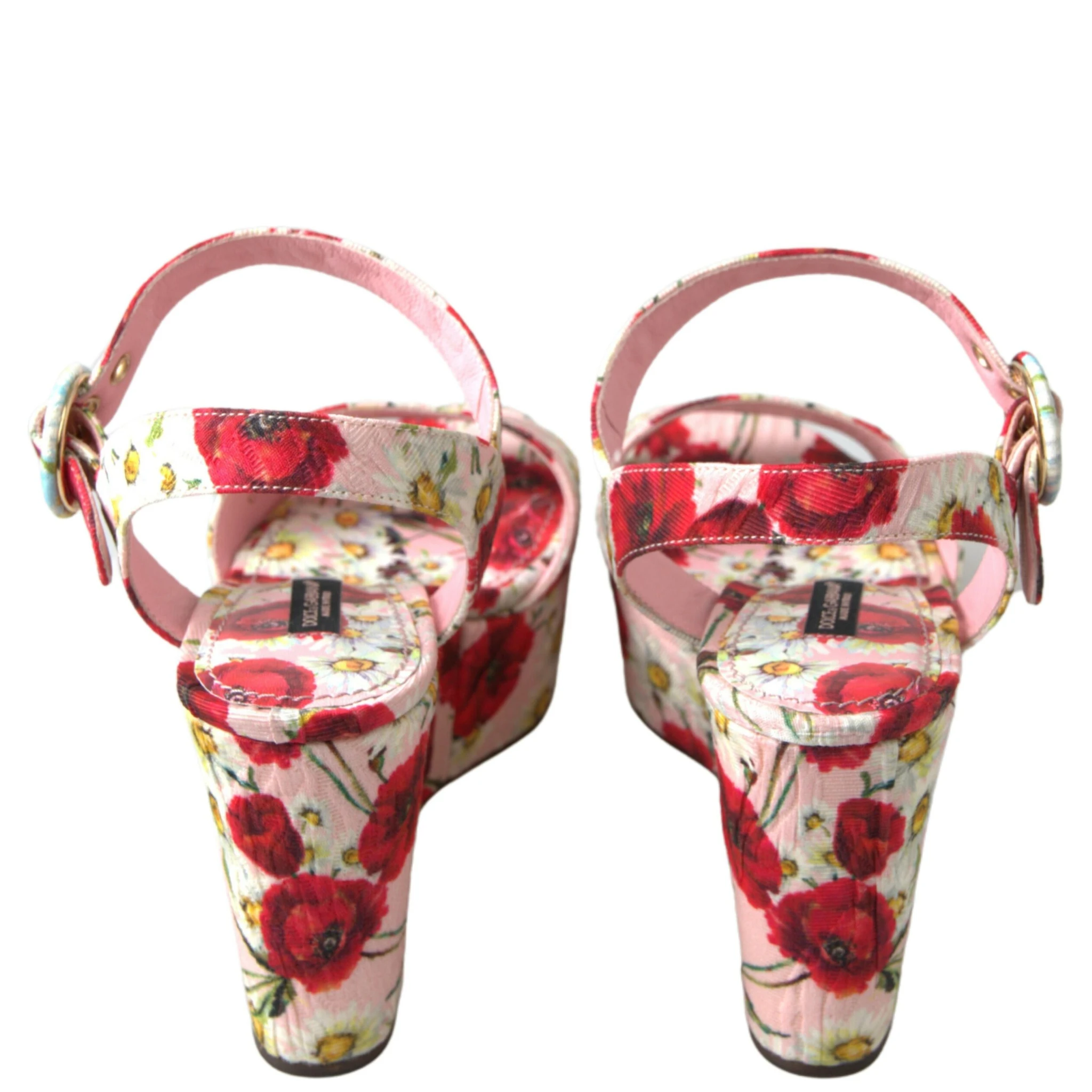 Multicolor floral print Wedges Floral Ankle Strap Sandals