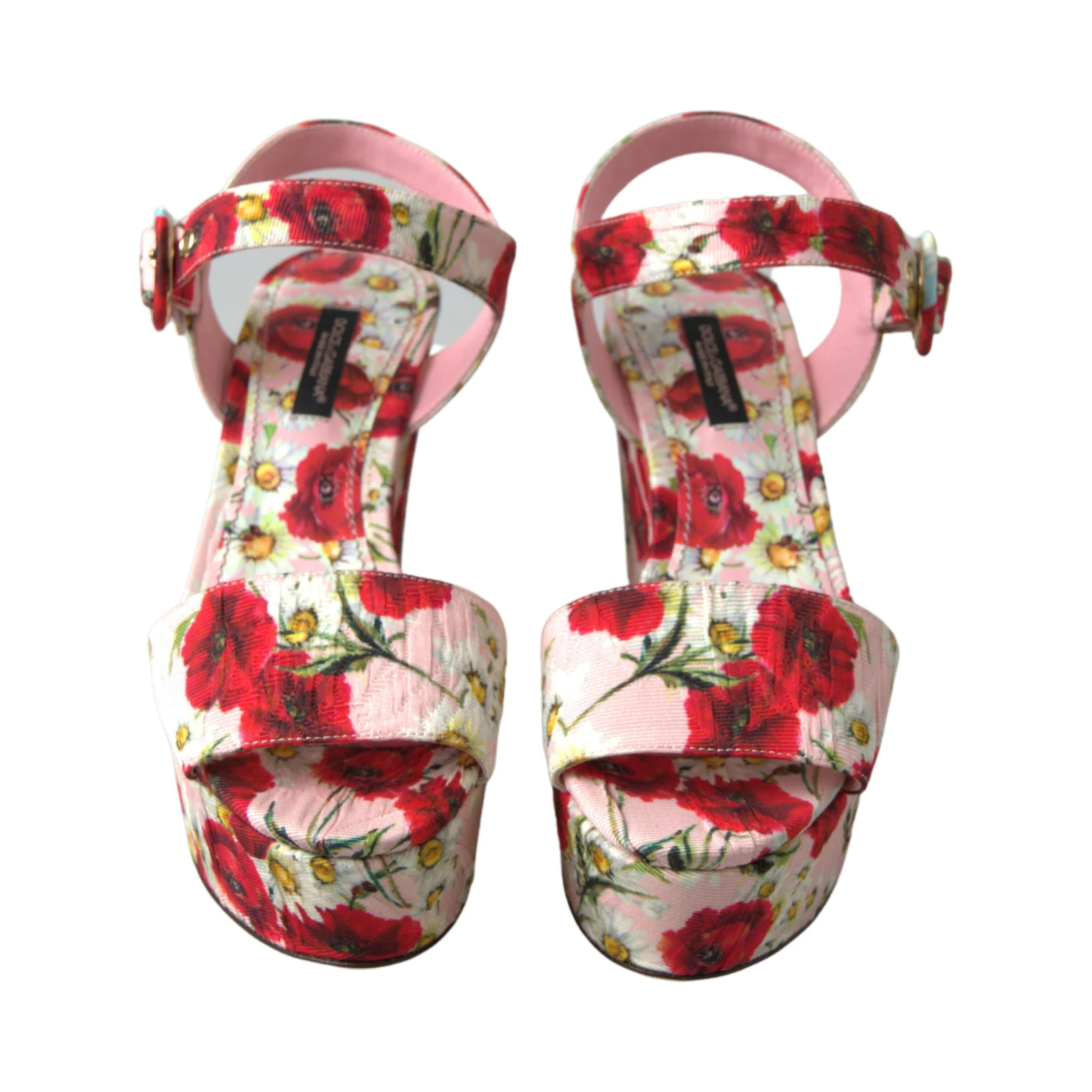 Multicolor floral print Wedges Floral Ankle Strap Sandals
