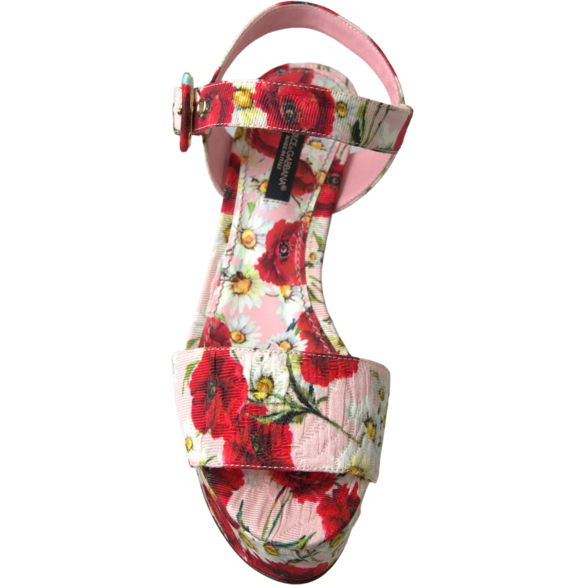 Multicolor floral print Wedges Floral Ankle Strap Sandals