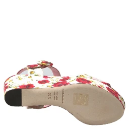 Multicolor floral print Wedges Floral Ankle Strap Sandals