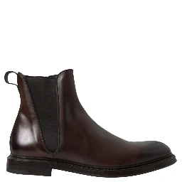 Brown Leather Chelsea Mens Boots Shoes