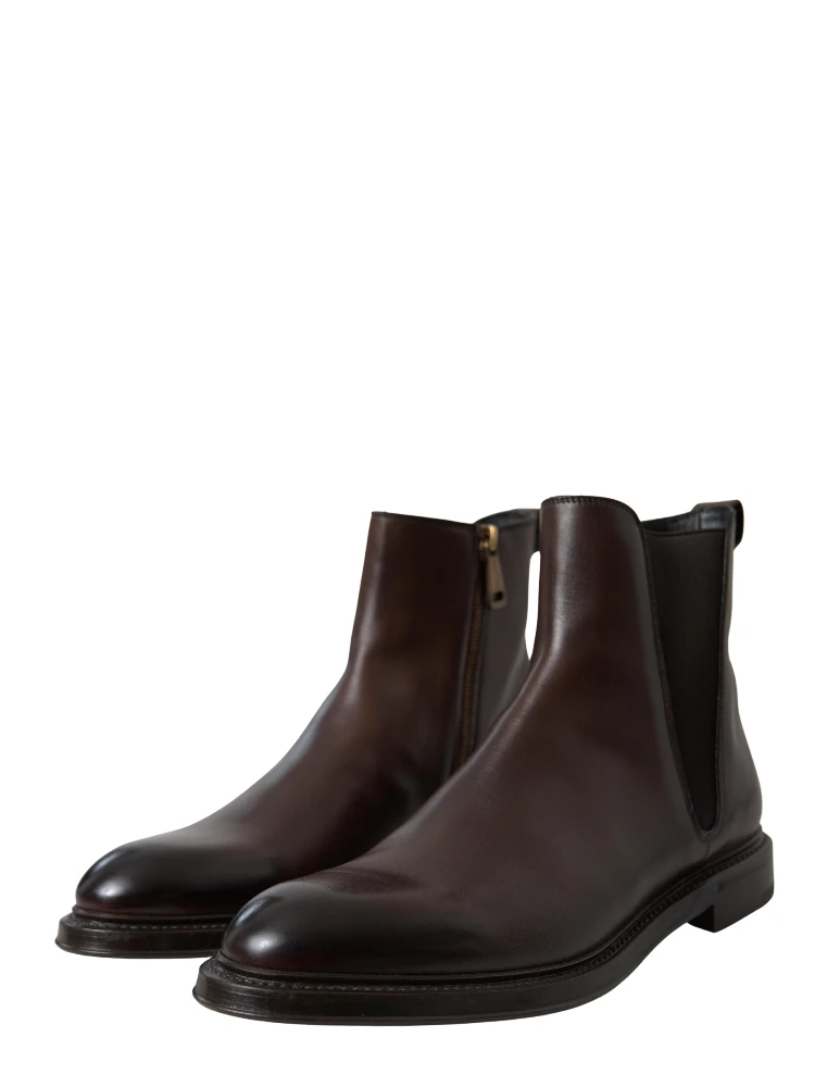 Brown Leather Chelsea Mens Boots Shoes alternative