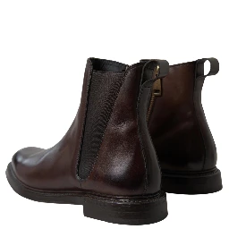 Brown Leather Chelsea Mens Boots Shoes